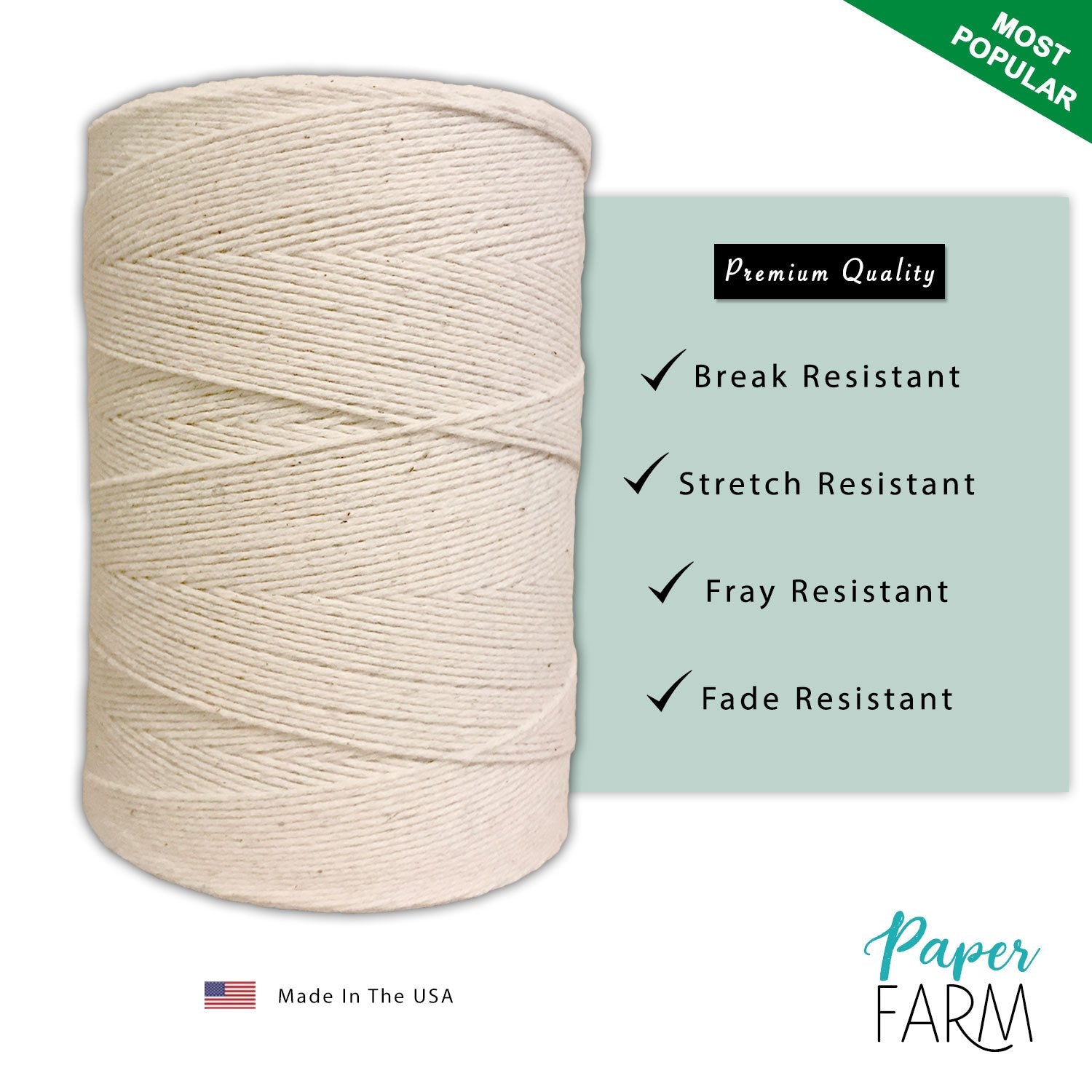 100% Cotton Loom Warp Thread (Light Blue), 8/4 Warp Yarn (800 Yards), Perfect for Weaving: Carpet, Tapestry, Rug, Blanket or Pattern - Warping Thread for Any Loom