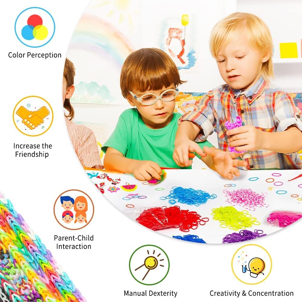 17160+ Loom Rubber Bands Refill Kit in 34 Color with 600 Clips,6 Hooks,1 Instruction, Premium Bracelet Making Kit for Kids Weaving DIY Crafting Gift