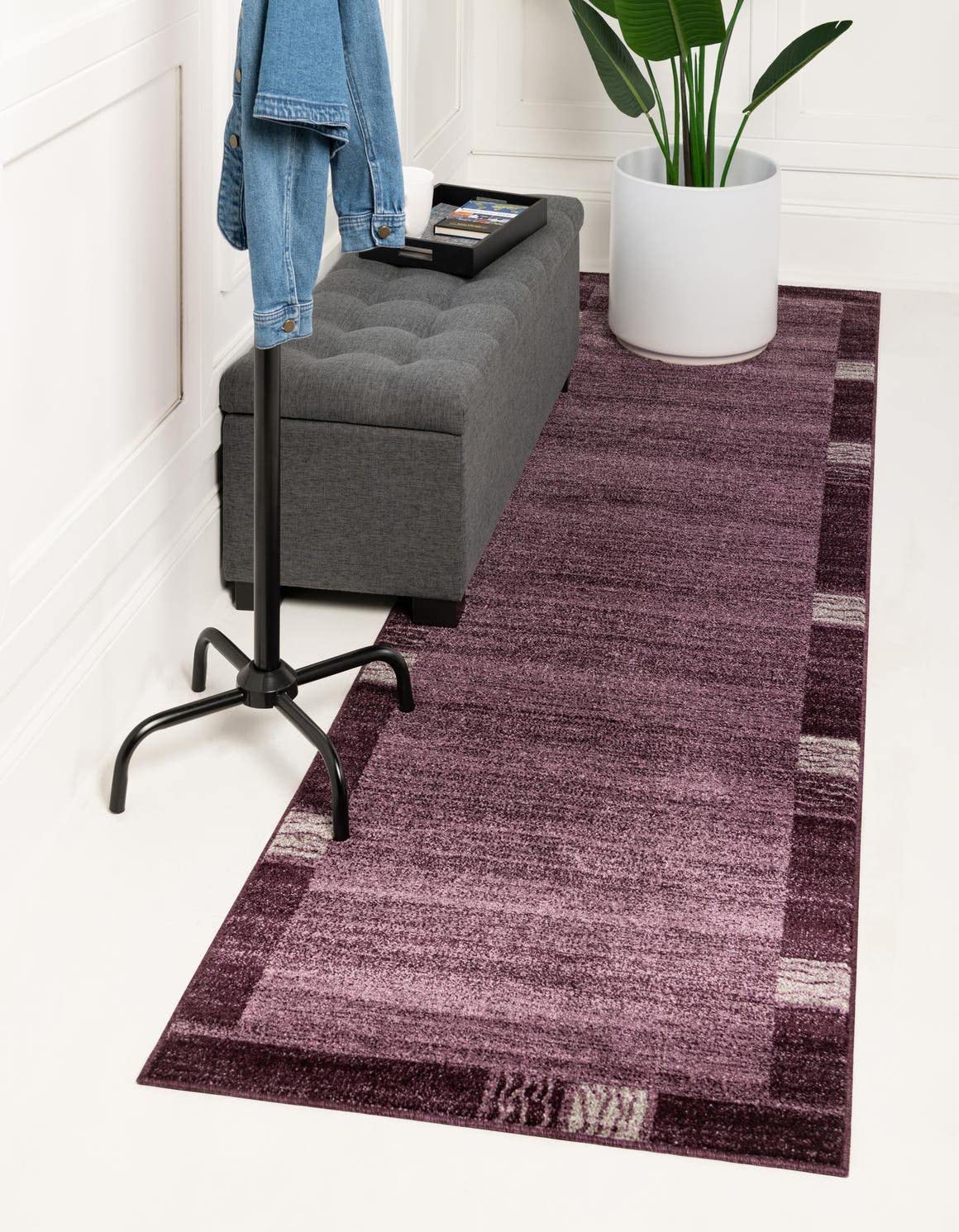 Unique Loom Del Mar Collection Area Rug - Sarah (2' 7" x 10' Runner, Light Blue/ Blue)