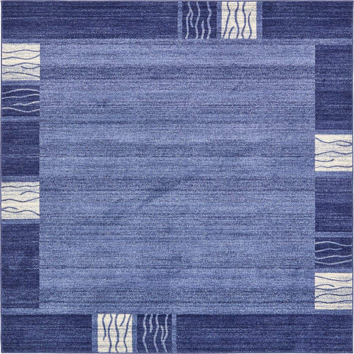 Unique Loom Del Mar Collection Area Rug - Sarah (2' 7" x 10' Runner, Light Blue/ Blue)