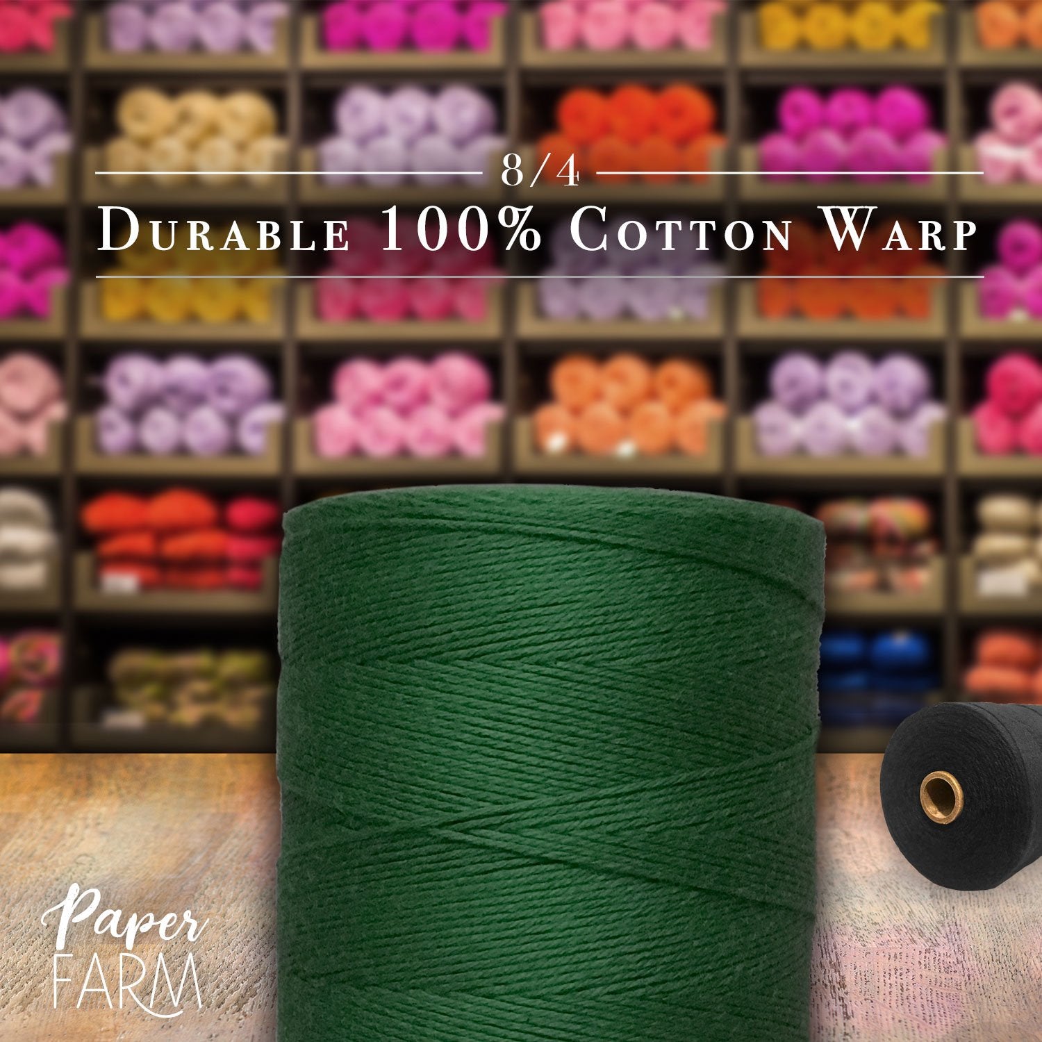 100% Cotton Loom Warp Thread (Light Blue), 8/4 Warp Yarn (800 Yards), Perfect for Weaving: Carpet, Tapestry, Rug, Blanket or Pattern - Warping Thread for Any Loom