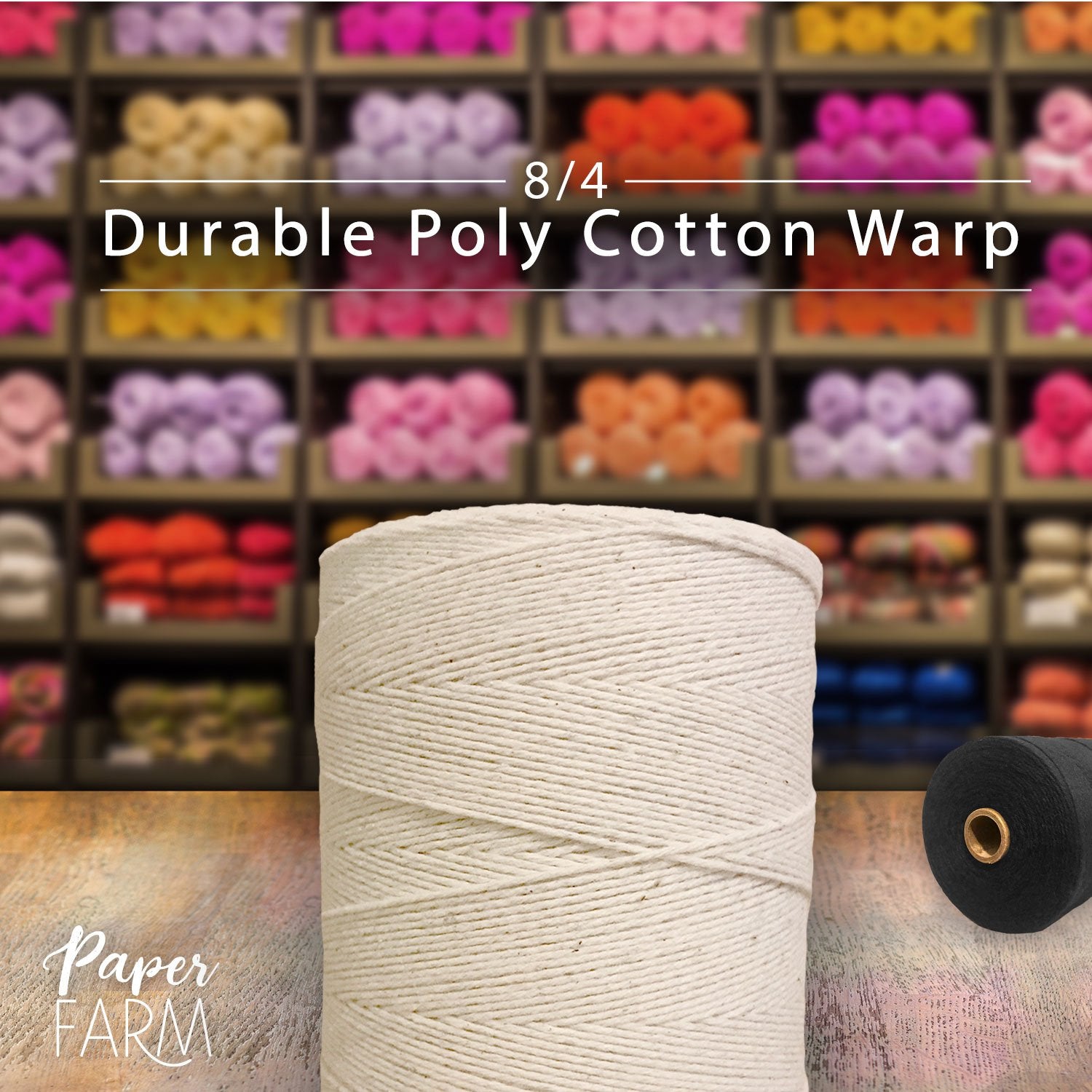 100% Cotton Loom Warp Thread (Light Blue), 8/4 Warp Yarn (800 Yards), Perfect for Weaving: Carpet, Tapestry, Rug, Blanket or Pattern - Warping Thread for Any Loom