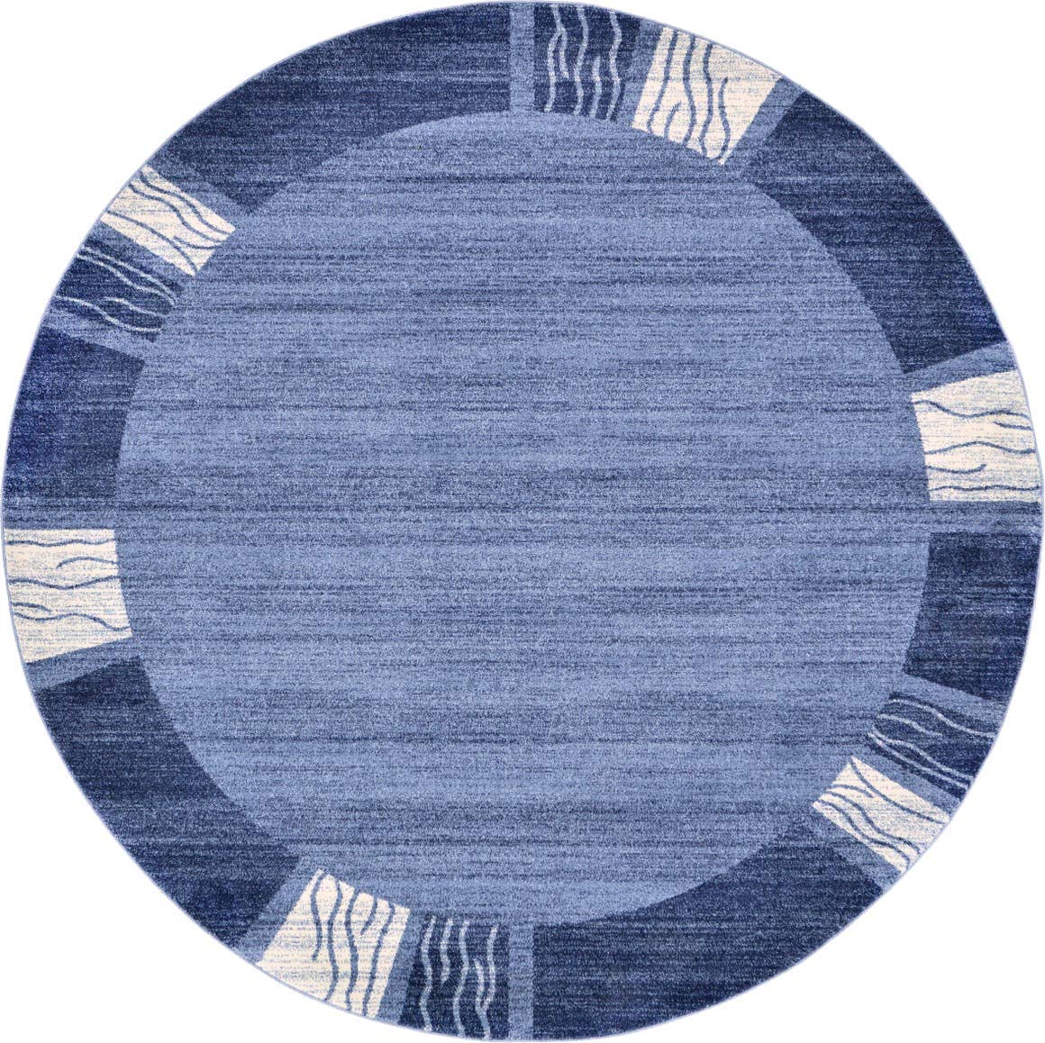 Unique Loom Del Mar Collection Area Rug - Sarah (2' 7" x 10' Runner, Light Blue/ Blue)
