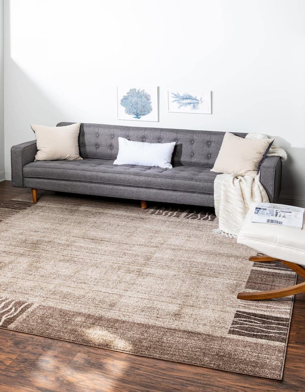 Unique Loom Del Mar Collection Area Rug - Sarah (2' 7" x 10' Runner, Light Blue/ Blue)