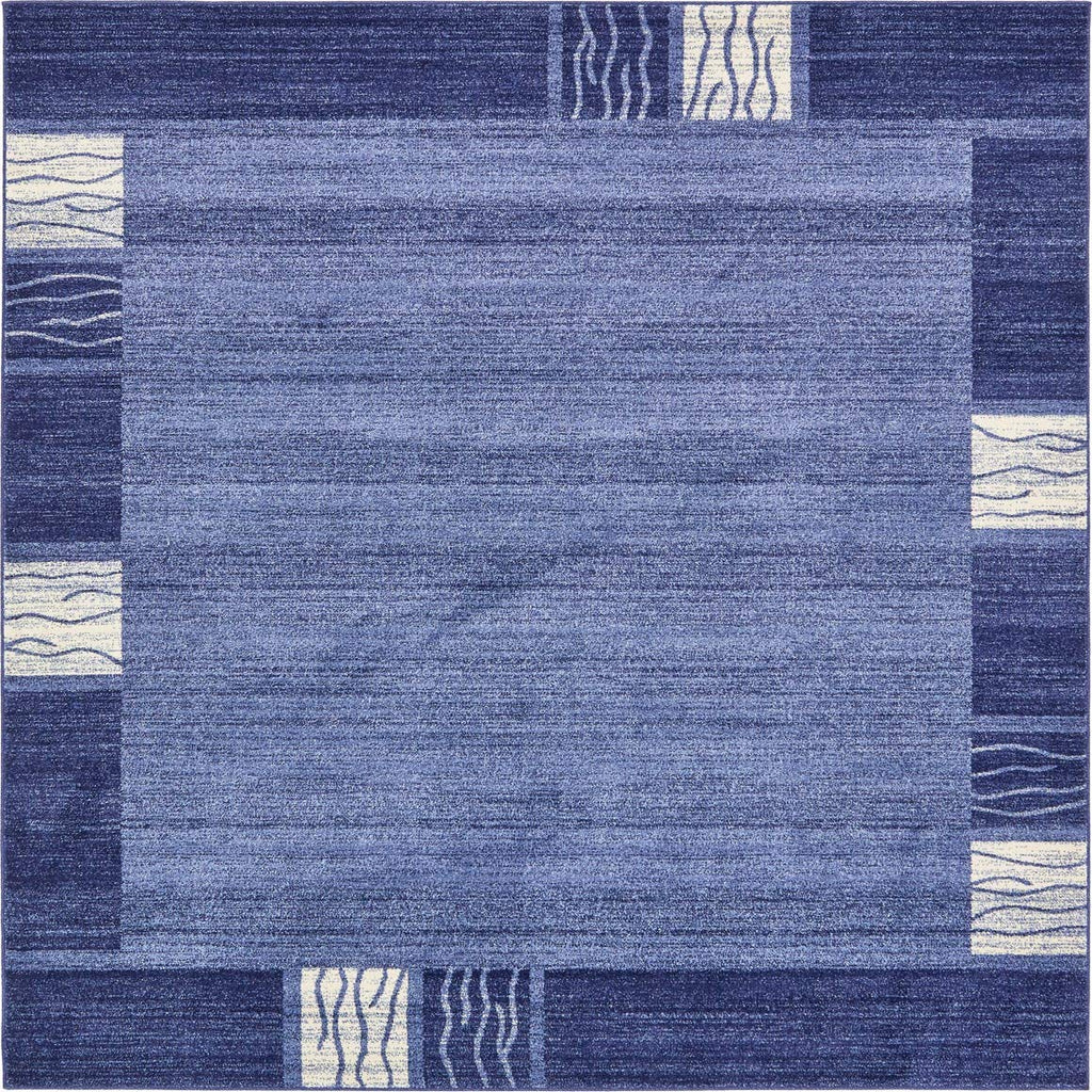 Unique Loom Del Mar Collection Area Rug - Sarah (2' 7" x 10' Runner, Light Blue/ Blue)