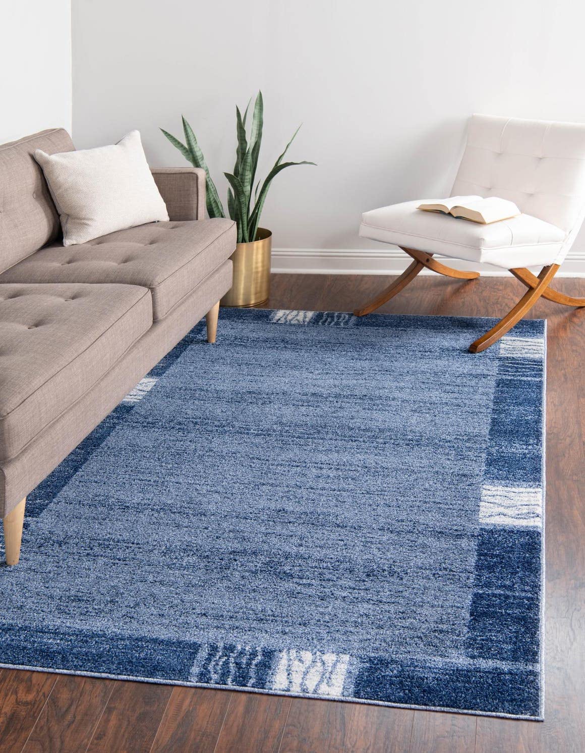 Unique Loom Del Mar Collection Area Rug - Sarah (2' 7" x 10' Runner, Light Blue/ Blue)