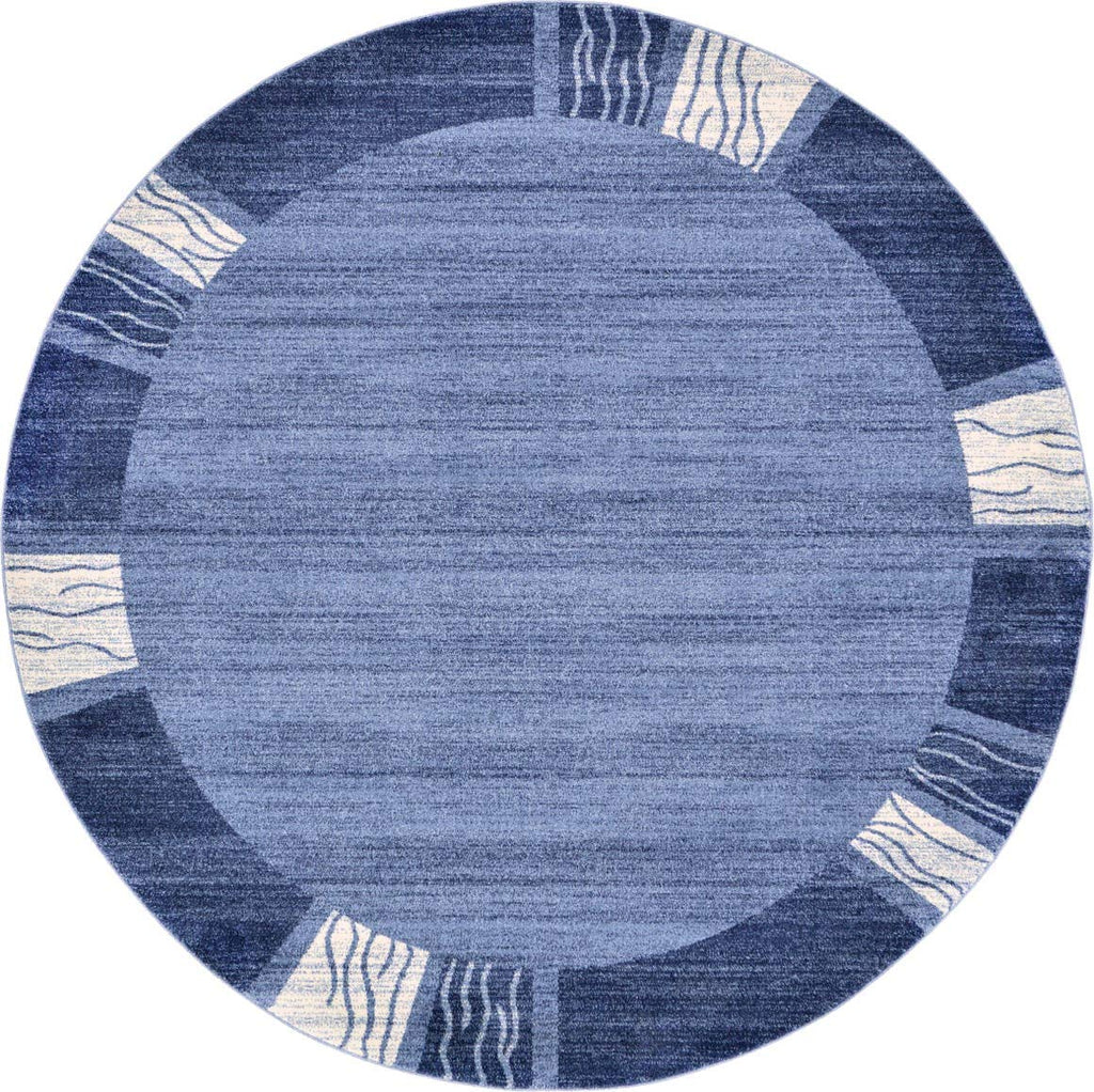 Unique Loom Del Mar Collection Area Rug - Sarah (2' 7" x 10' Runner, Light Blue/ Blue)
