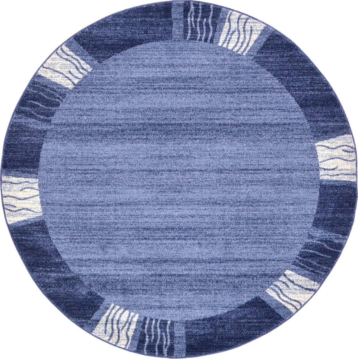 Unique Loom Del Mar Collection Area Rug - Sarah (2' 7" x 10' Runner, Light Blue/ Blue)